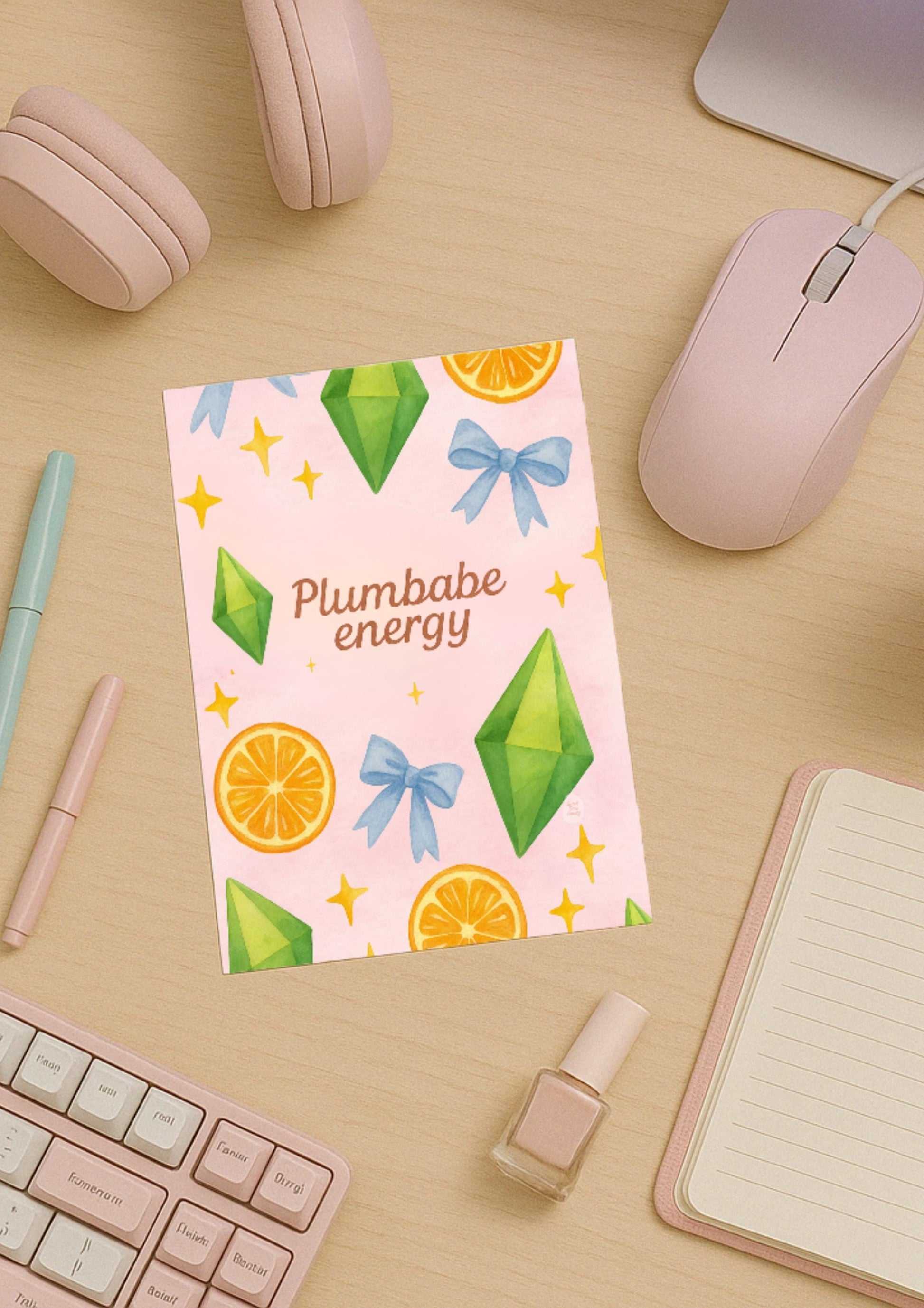 Plumbabe Pastel Wall Art Print – Sims-Inspired Gamer Girl Decor