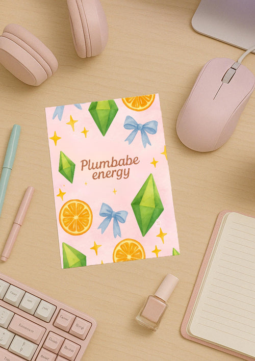 Plumbabe Pastel Wall Art Print – Sims-Inspired Gamer Girl Decor