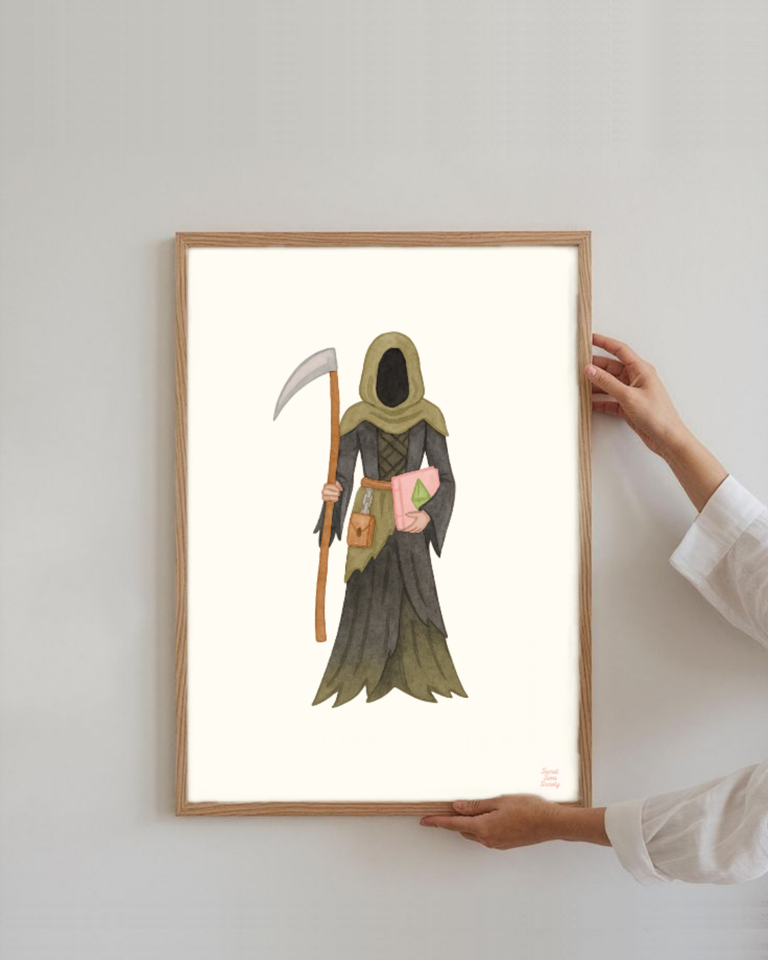 Grim Pastel Wall Art Print – Sims-Inspired Gamer Decor